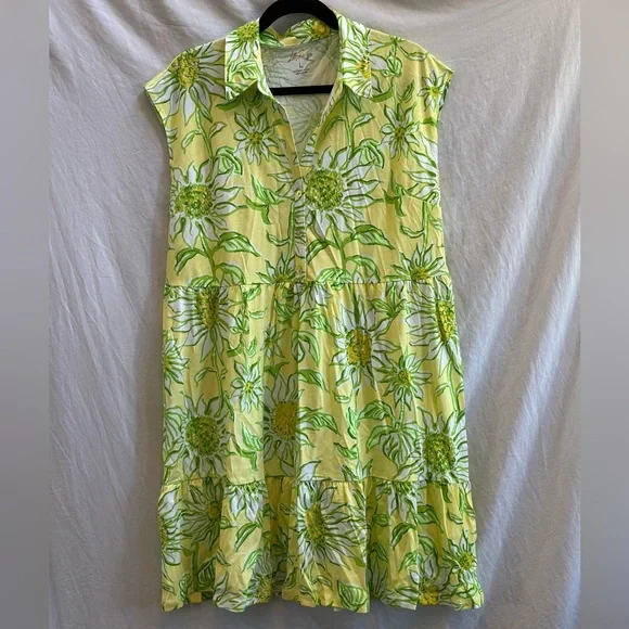 Lilly Pulitzer Yellow and Green Floral Midi Dress - Picture 5 of 14